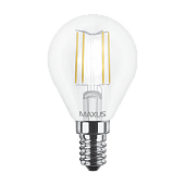 LED лампа MAXUS (филамент), G45, 4W, яргкий свет,E14 (1-LED-548) (NEW)