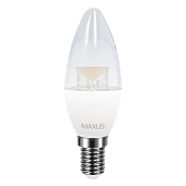 LED лампа MAXUS C37 CL-C 4W мягкий свет 220V E14 (1-LED-5313) (NEW)